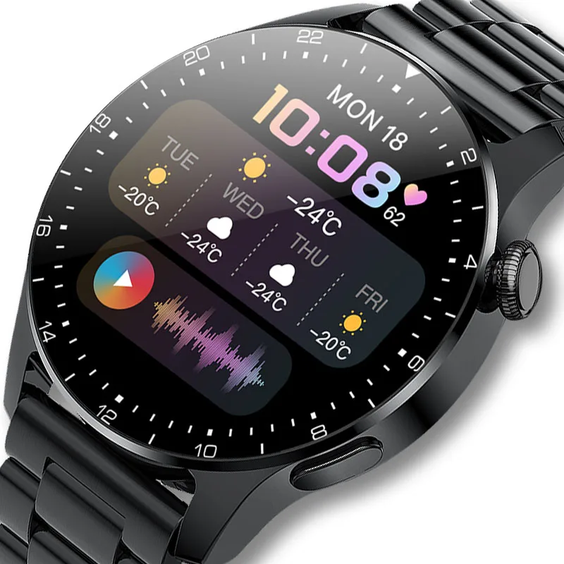 

Новые мужские Смарт-часы со стальным браслетом и сенсорным экраном, роскошные мужские Смарт-часы с Bluetooth и функцией звонков, водонепроницае...