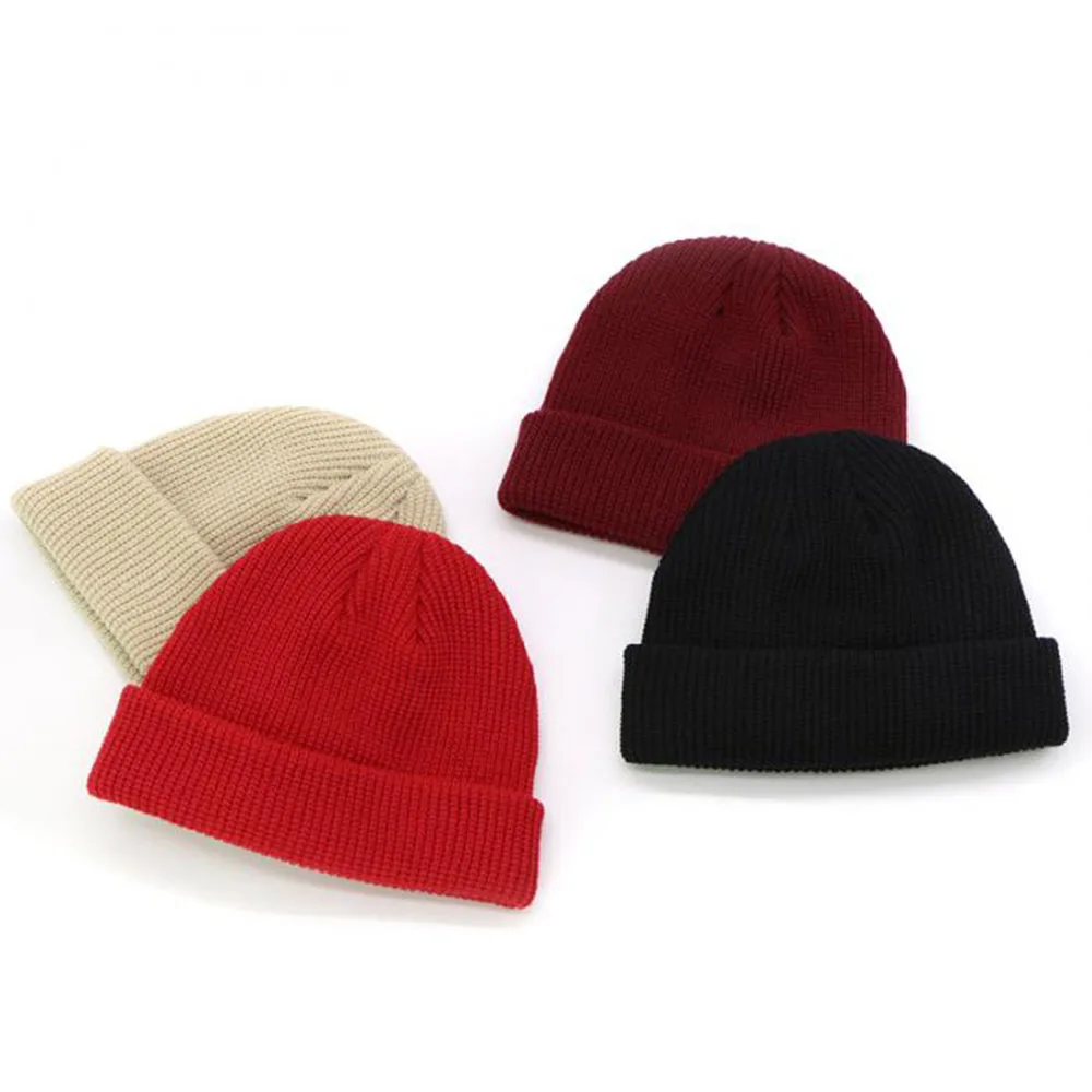 

Solid Elastic Knitted Winter Warm Beanies Unisex Fashion Soft Skullies Ski Caps Outdoor Windproof Casual Hip Hop Bonnet Beanie