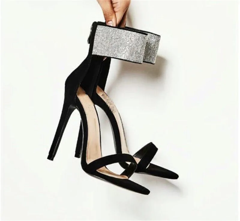 

New sexy Rhinestone high heel sandals in spring of 2019