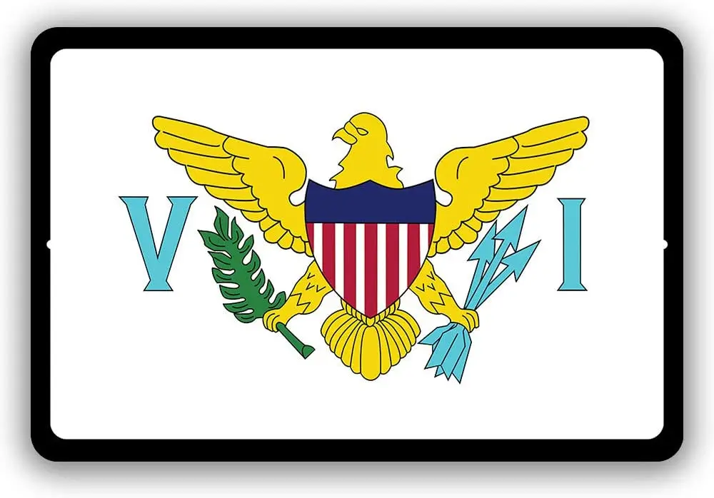 

Virgin Islands Country Flag Man Cave Metal Decor Tin Sign Indoor and Outdoor use 8"x12" or 12"x18"