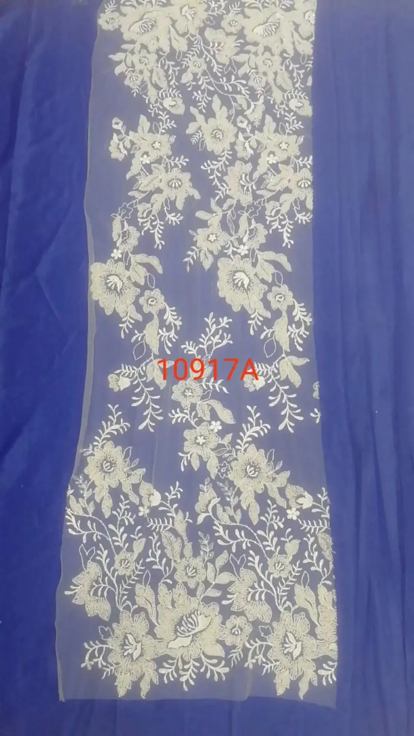 

Хорошее качество 5 ярдов 10120A # офсетный цвет бисер блесток вышивка Сетка кружевная ткань для распиловки вечернее свадебное платье