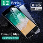 3 предмета в комплекте Защитное стекло для Iphone 12pro Max 12 Pro 8, 7, 6, 6s Plus, чехол для экрана мобильного телефона с уровнем твердости 9H пленка Iphone12 Iphone8 Аксессуары стекло