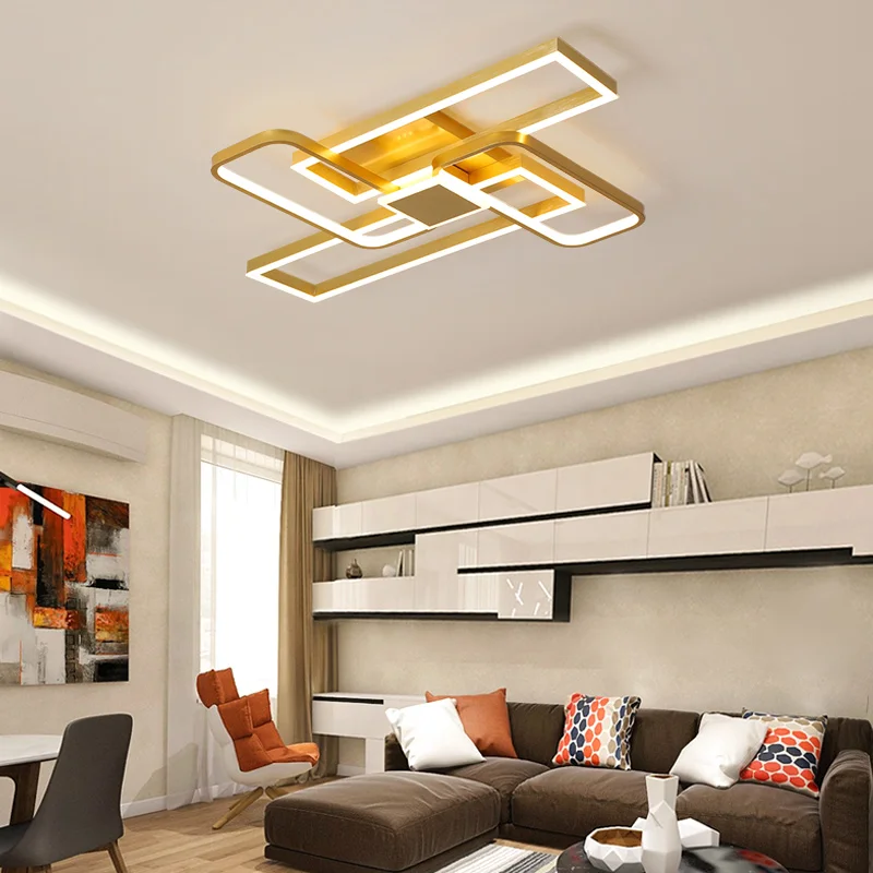 

Modern Ceiling Light Gold Lamp For Living Dining Room Bedroom Kitchen Decoration Hallway Indoor LED Fixture Lighting Minimalist