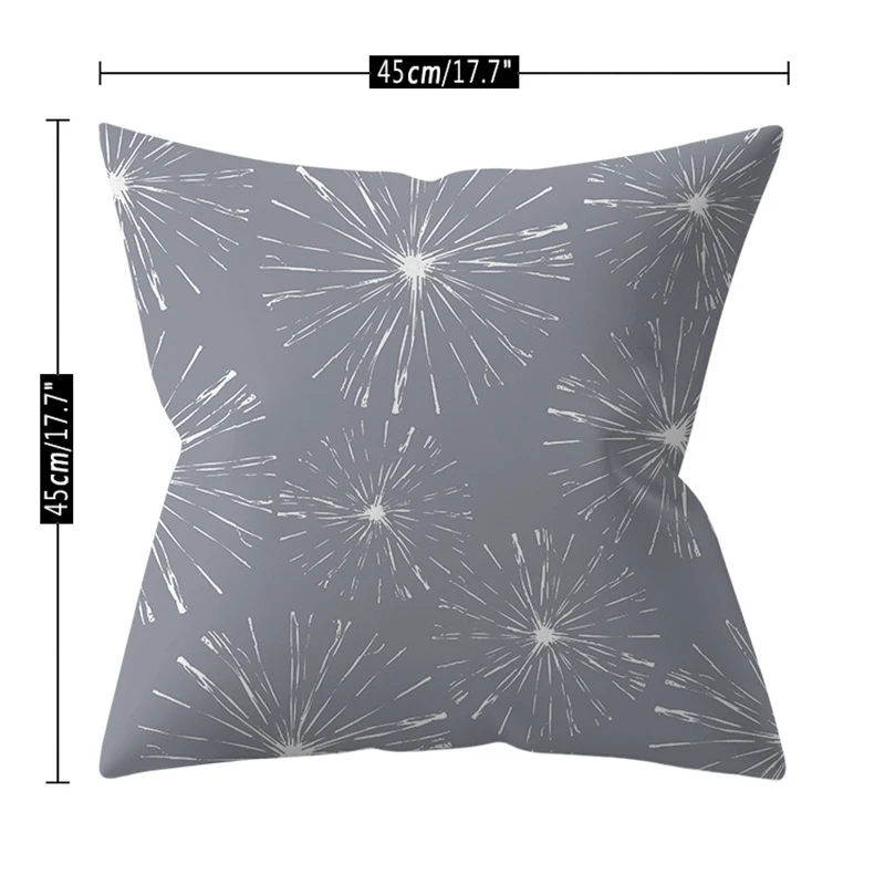 45*45cm Silver Grey Geometric Pillow Cover Peach Skin Velvet Sofa Cushion Home Decoration | Дом и сад