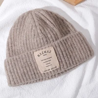 2021 new womens winter wool hat fashion beanies female knitted soft striped cashmere knitted beanie for man panama hat