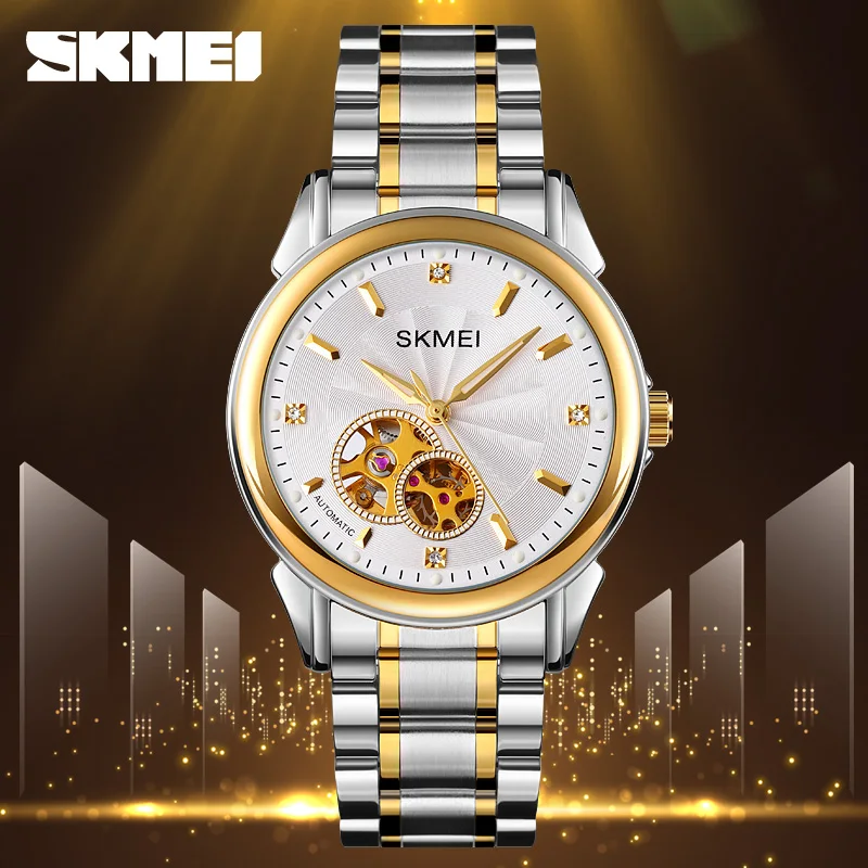 

brand luxury men watches automatic gold watch men stainless steel waterproof business sport mechanical wristwatch for gift