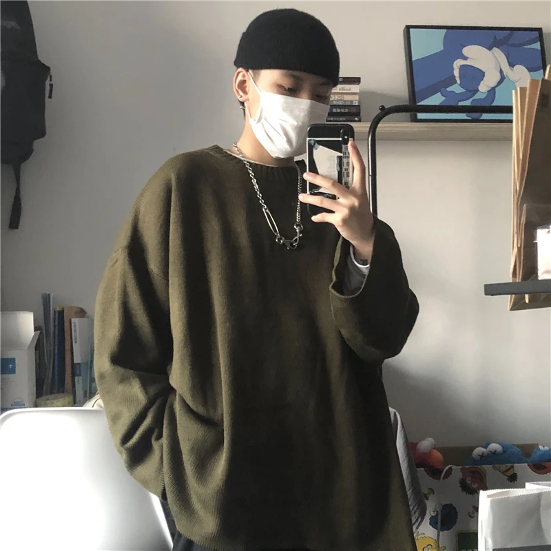 

Vintage Loose Oversized Knitted Women Sweater And Pullovers Flare Sleeved Street Wear Female Pulls Outwear Tops