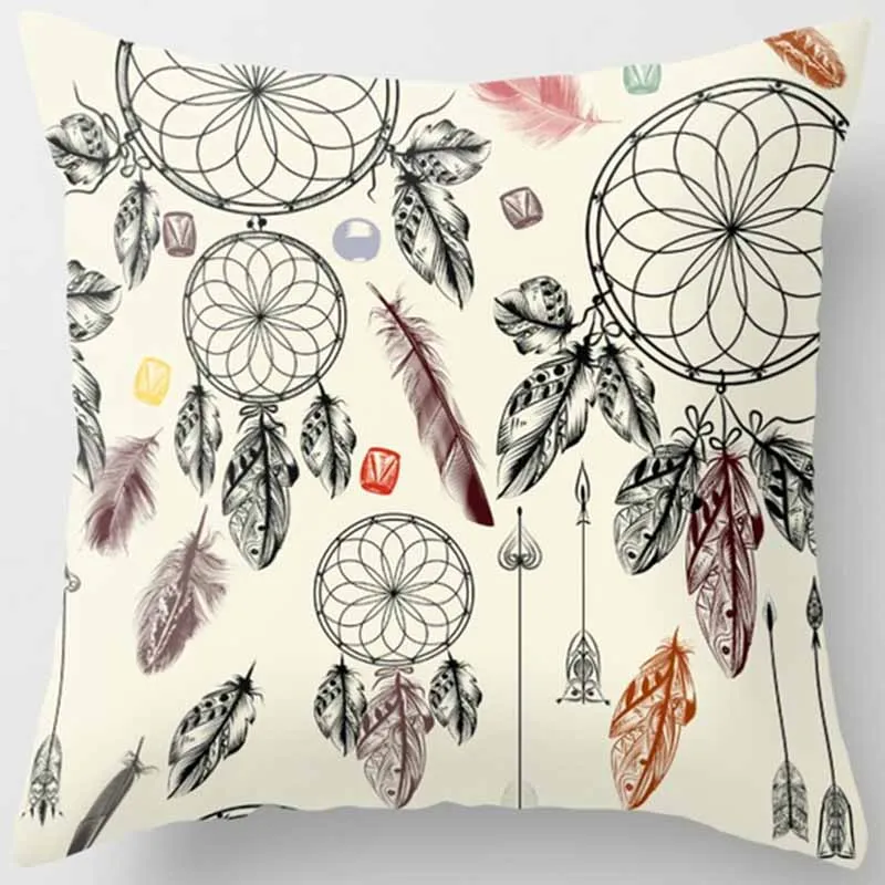 Горячая Распродажа красота перо Подушка Чехол в стиле бохо стиль квадратные