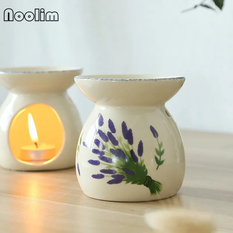 Керамическая Лаванда ручная роспись подсвечник ароматерапия печи масла