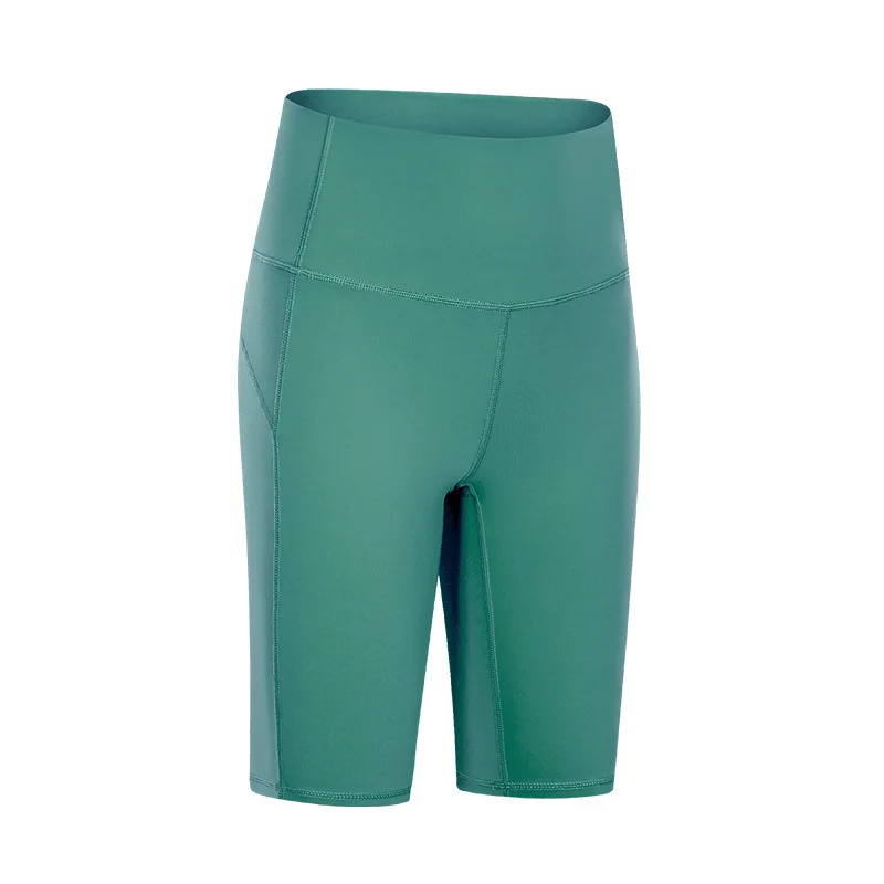 

Summer new classic pure color nude yoga pants women's high waist peach hip elastic abdominal sports Capris