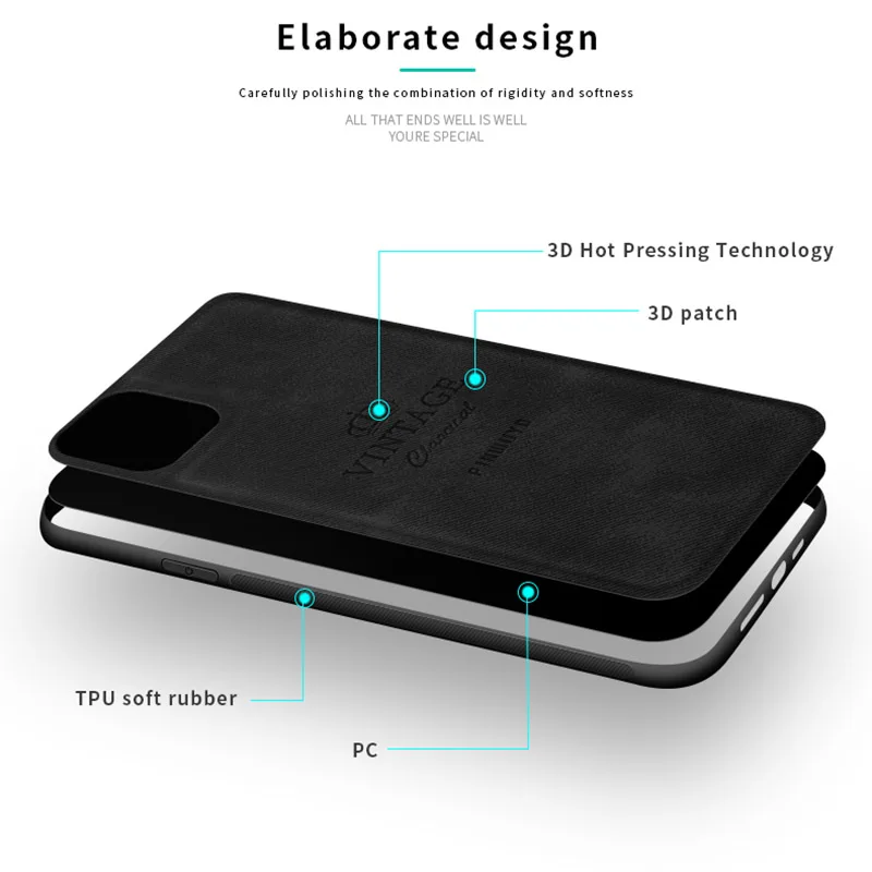 Чехол PINWUYO для iPhone 11 Pro Max чехол тканевый искусственная кожа чехол|Бамперы| |