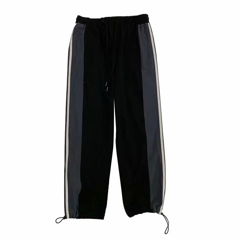 

Summer thin beam foot guard pants Korean trend men's sports pants tide brand straight trousers cotton and linen fabric