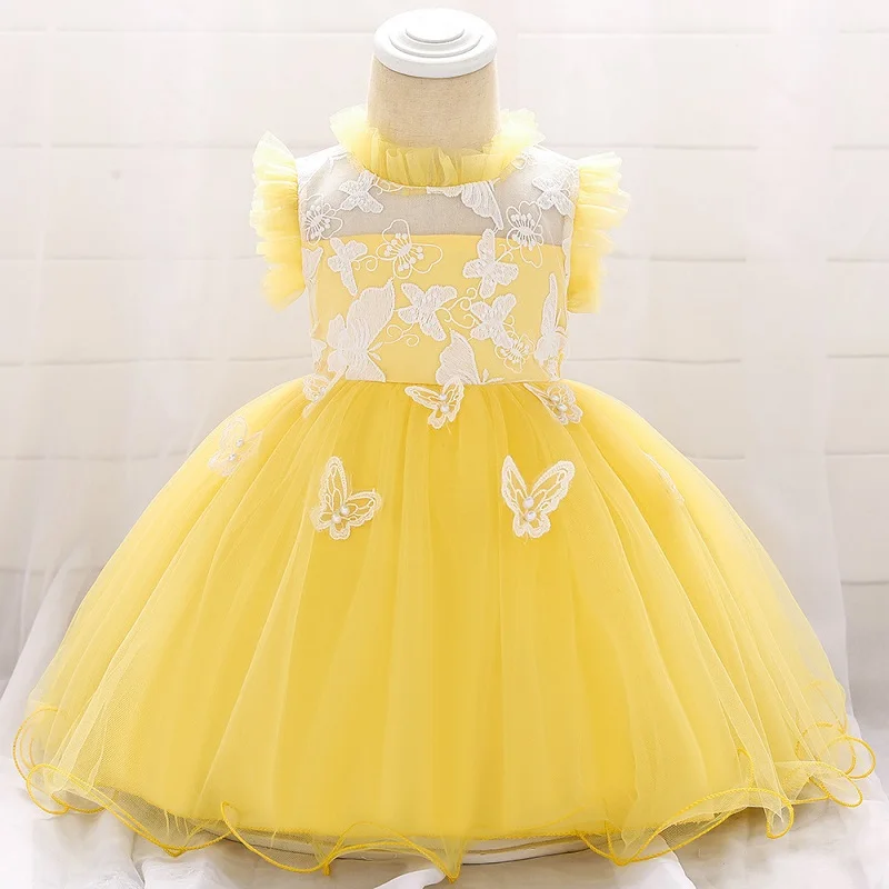 

Baby Dress Lace Butterfly embroidery Christening Gown Newborn Kids Girls Birthday Princess Infant Wedding Party Costume