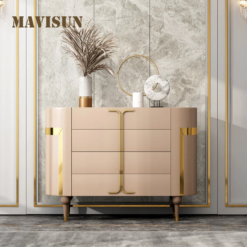 

Новый роскошный шкаф с пятью выдвижными ящиками, современное минималистичное украшение для виллы, шкаф для крыльца, шкаф для прихожей, мебе...