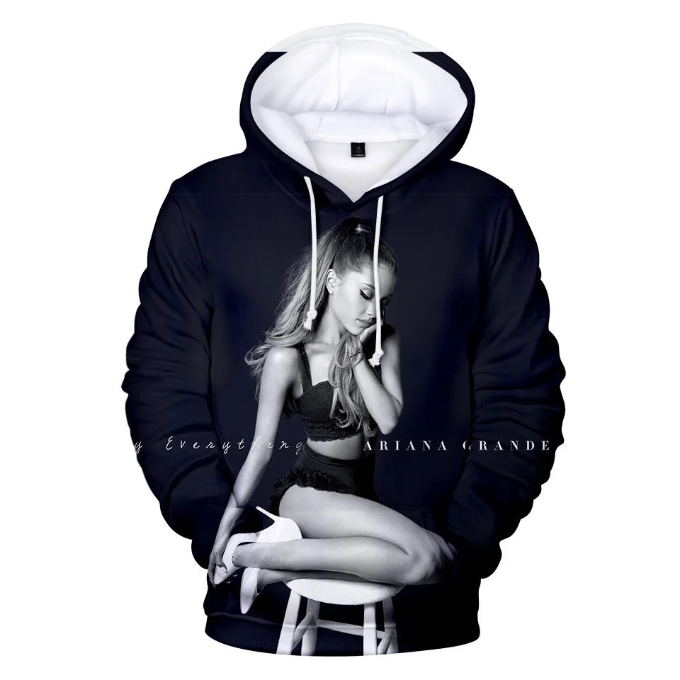 Красивые сексуальные толстовки Ariana Grande для женщин/мужчин с 3D принтом, модные повседневные толстовки с капюшоном для девочек в стиле хип-хоп