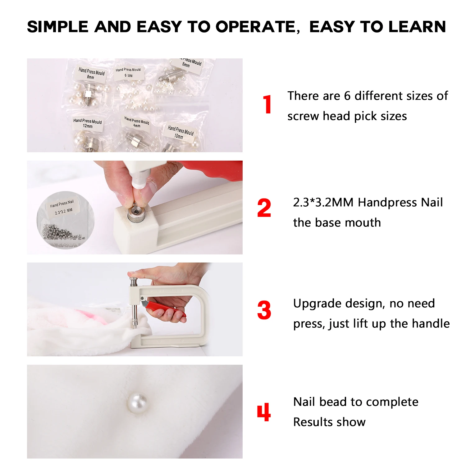 Ручная машина для изготовления бисера бусины шапочек заклепки ремесло ручной