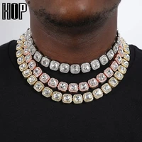 hip hop 12 mm micro pave prong cubic zircon 1 row alloy tennis chain bracelet necklace bling mens for men women jewelry