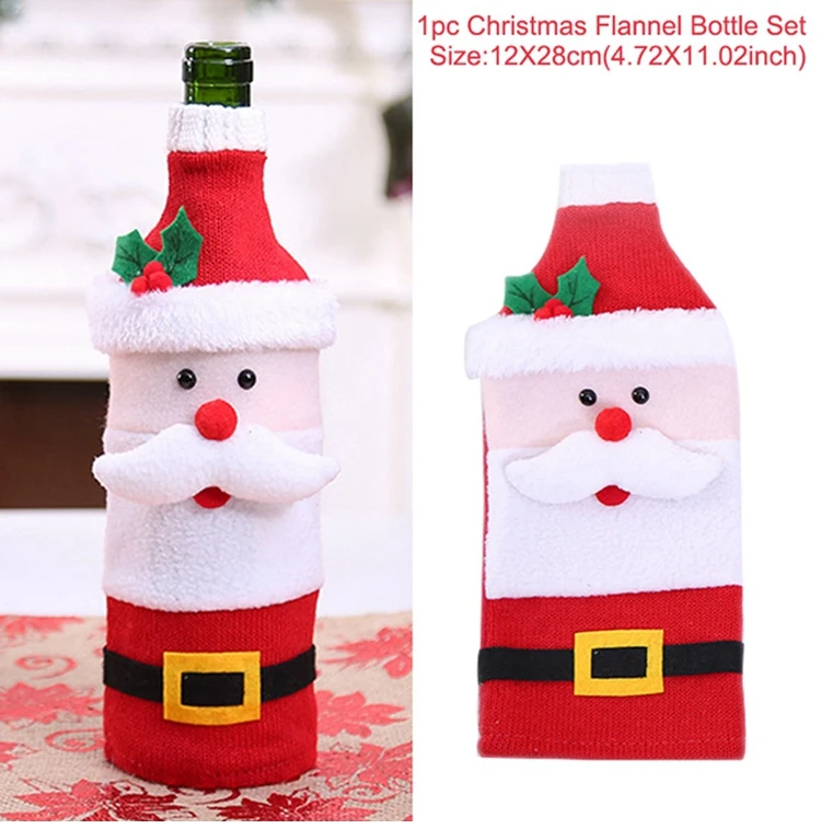 bottle cover 15 Рождественская Крышка для бутылки вина,, Рождественское украшение для дома, Рождественский элемент Noel Navidad, Рождественский Декор, новогодний - Цвет: bottle cover 15