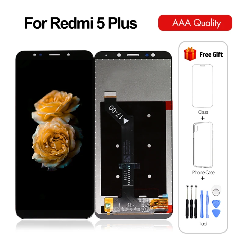 Для Xiaomi для Redmi 5 Plus ЖК дисплей с сенсорным экраном дигитайзер сборка Note рамкой