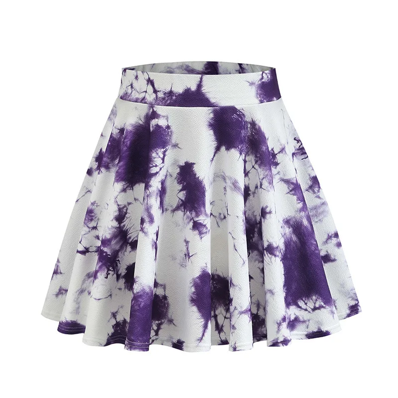 

Ms summer 2021 5 color dress fashionable short skirt of tall waist elastic tie dye printing skirts