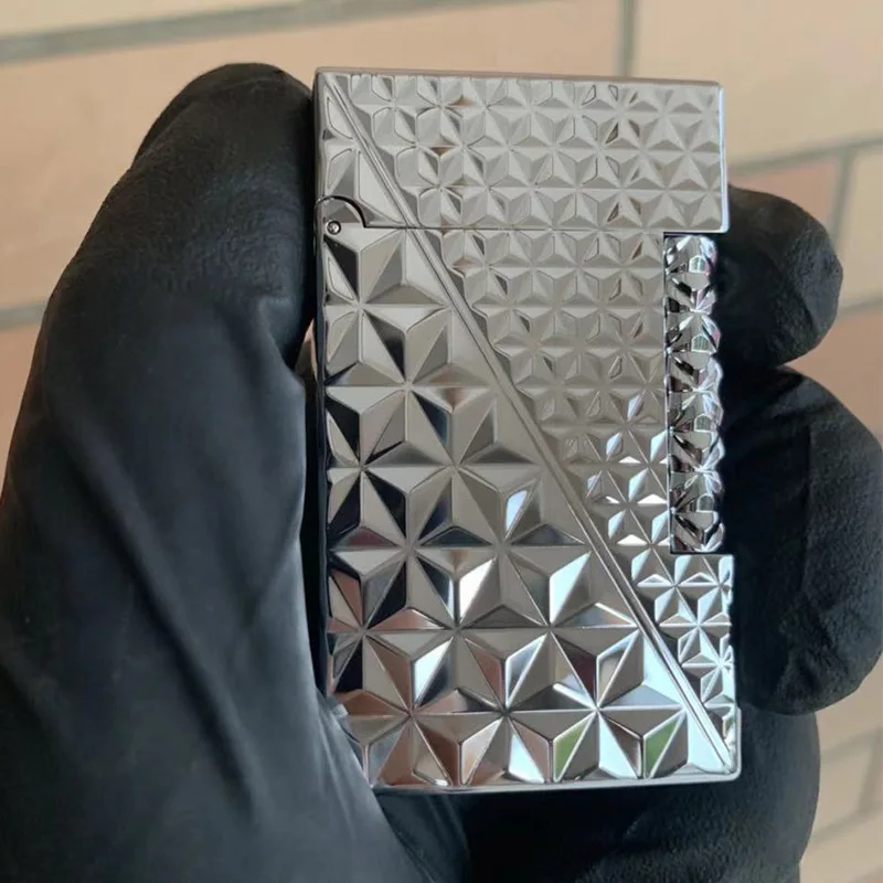 Новая Винтажная яркая звуковая газовая зажигалка dupont, ветрозащитная медная Зажигалка для сигарет - Цвет: Silver