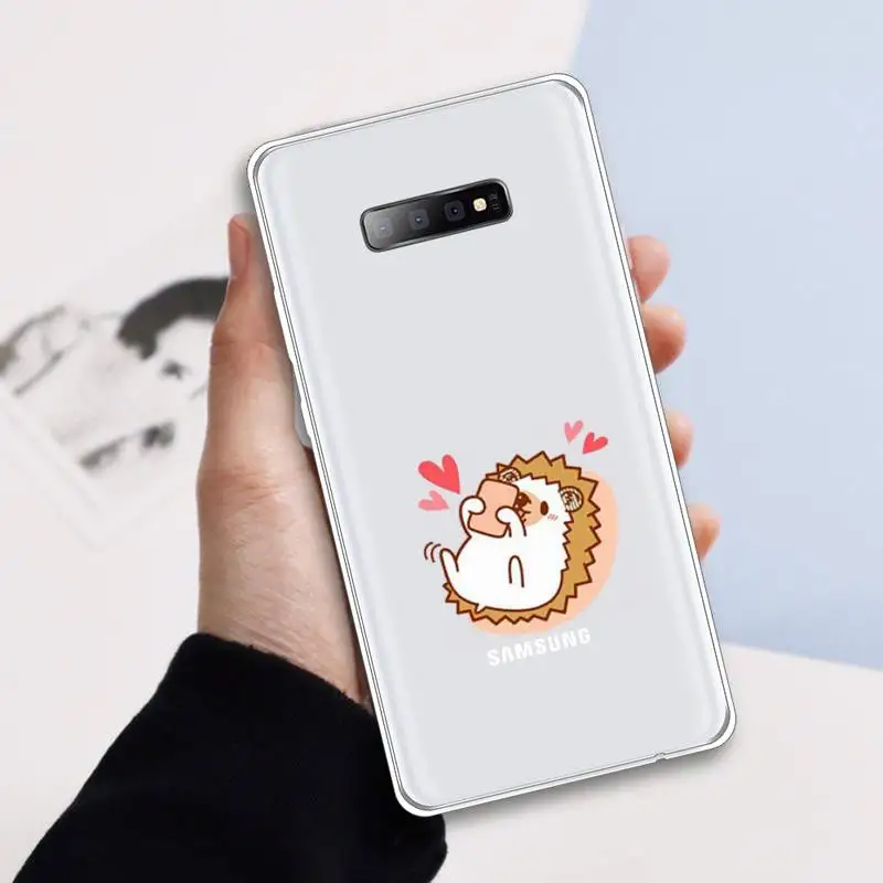 

Cute cartoon animal hedgehog Phone Case Transparent For Samsung Galaxy A 71 21s S note 8 9 10 plus 20 ultra