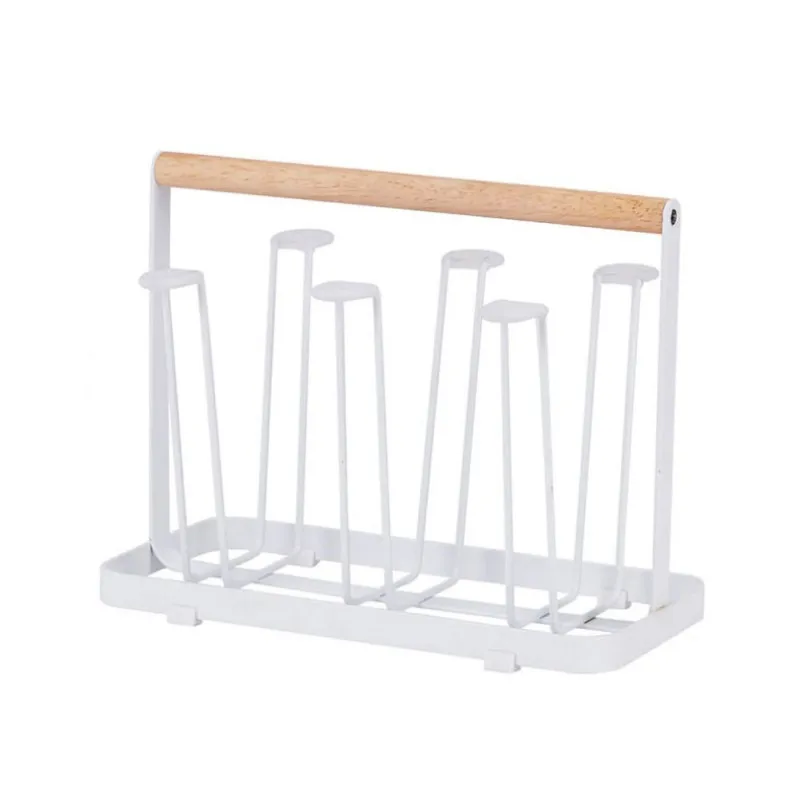 

Japanese-style Desktop Six Cup Holders Kitchenware Metal Racks Wrought Iron Storage Drain Hanging Cup Holders hot