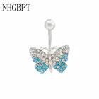 NHGBFT голубая бабочка пирсинг пупок колец пикантные женские украшения для пирсинга пупка кольца