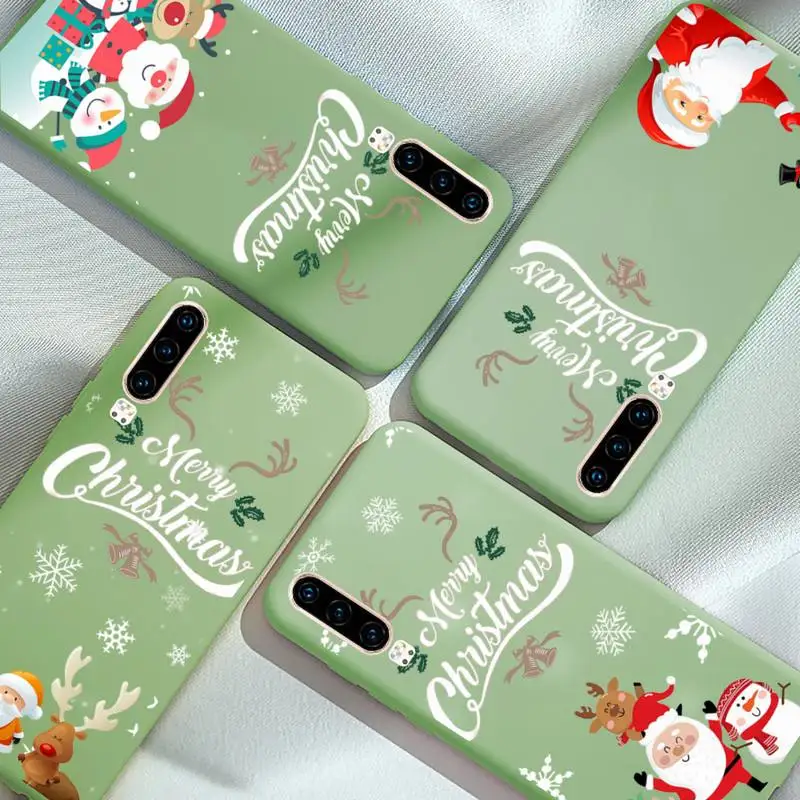 

Merry christmas happy deer Phone Case Candy Color for iPhone 6 7 8 11 12 s mini pro X XS XR MAX Plus