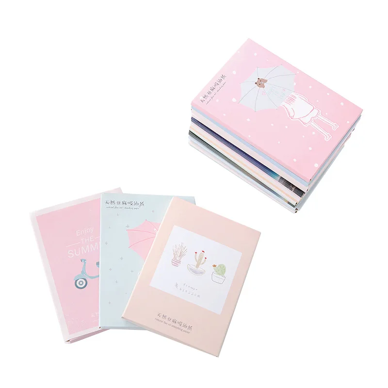 1 Набор бумаг для макияжа очищающая впитывающая масло бумага лица Корейская