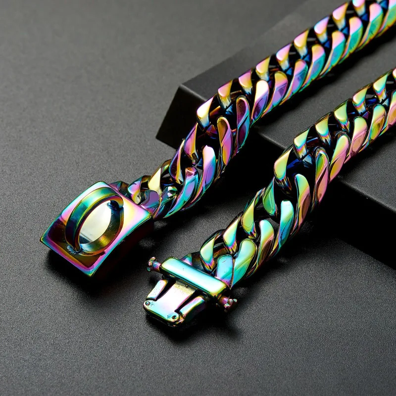 Ошейник для собак Pitbull тренировочный ошейник из кубинской цепи 18 К золота с