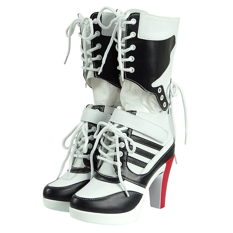 Модные ботинки Харли Квинн из отряда самоубийц черные женские костюм для косплея