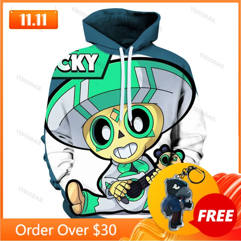 

POCO Crow Shooter Kids Hoodie Shooting Game Spike 3D Sweatshirt Tops Boys Girls MAX Cartoon Star Tops Teen Clothes
