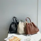 Женская сумка из искусственной кожи, Осень-зима 2020, Корейская Мягкая Повседневная сумка через плечо с веревкой, роскошная сумка в европейском и американском стиле