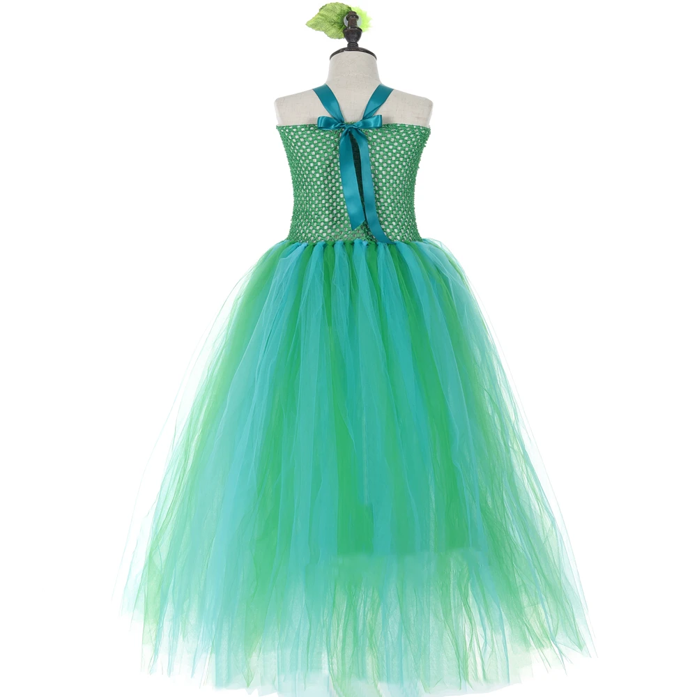 Платье для девочек с цветами листьями феями джунглями на тему дня рождения