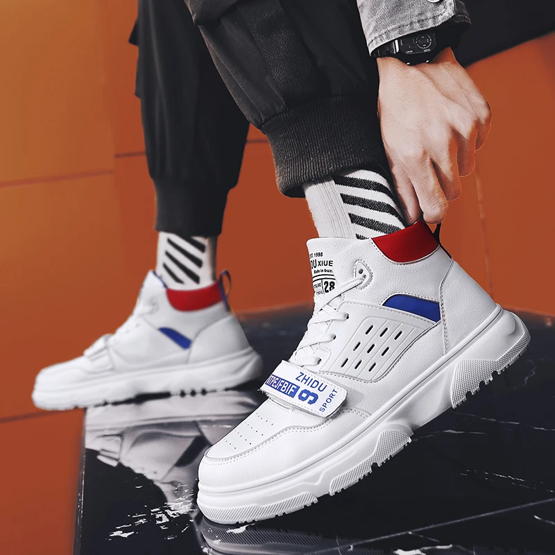 Белые высокие мужские кроссовки для скейтборда оригинальные большие размеры 48