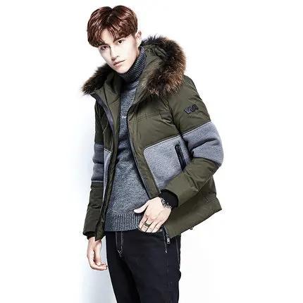 

Parka Men Coats Winter Down Jacket Male 2020 Short Thicken Fur Hooded Outwear Warm Casual Veste Homme Basic Tops LX1212