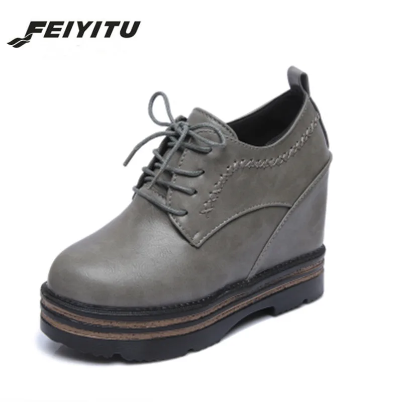 Feiyitu/кроссовки на платформе со скрытым каблуком Женская обувь Цвет белый Tenis Feminino