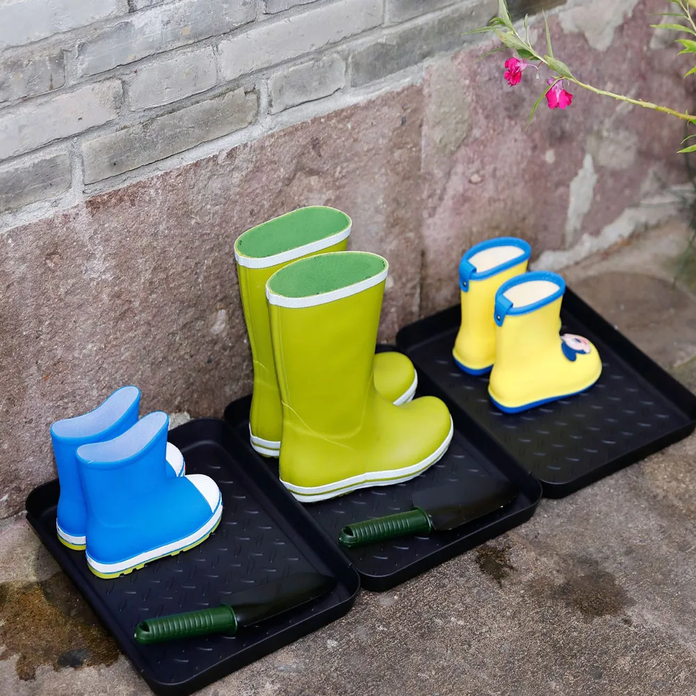 

Economical Set of 3PCS Multi-Purpose Tray Shoe Tray Boots Tray Outdoor Door Mat Place Pet Bowl Mat For Outdoor Indoor