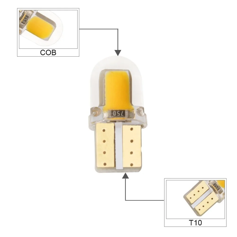 10 шт. автомобильные светодиодсветодиодный лампы T10 100LM COB 4SMD|Сигнальная лампа| |
