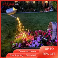 Solar 10 Strands 200 LEDs String Fairy Lights, Waterproof Watering Can Light, Solar Powered Firefly Moon Plants Tree Vines