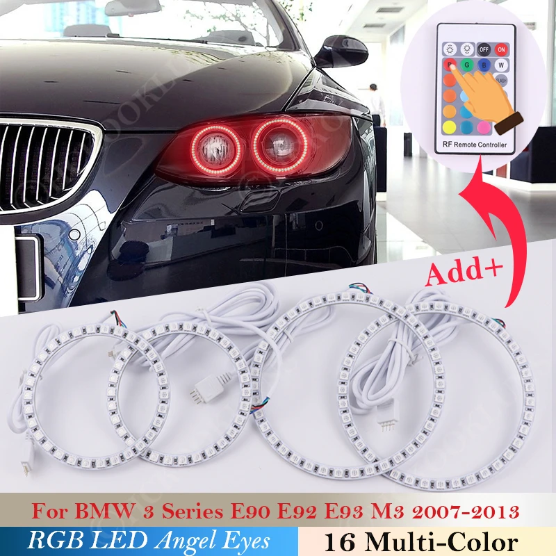 

Multi-Color RGB LED Angel Eyes For BMW 3 Series E90 E92 E93 M3 Coupe cabriolet Halo Rings Light kits Remote Control 2007 ~2013