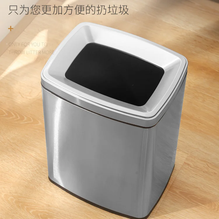 

Square Modern Office Waste Paper Bin Paper Steel Trash Can Kitchen Garbage Bedroom Recycle Rangement Cuisine Home Garden BJ50LJ