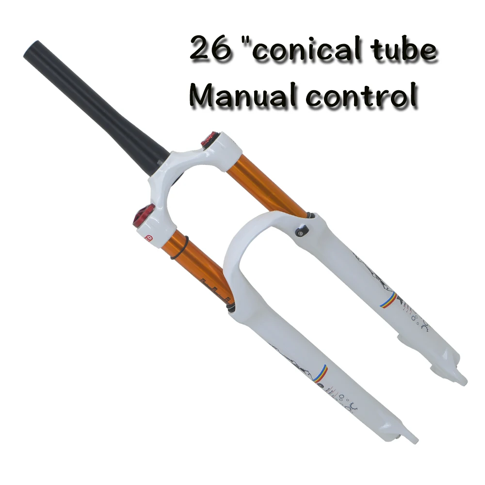 26 conical hands LMFCS MTB магниевого сплава велосипед вилка Supension Air 26/27. 32 RL100mm передняя вилка подходит для 5/29 дюймового горного велосипеда conica - Цвет: 26 conical hands