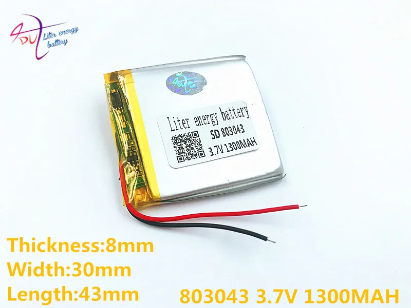 3 7 V 1300mAh 803043 Li Po полимерная аккумуляторная батарея для Mp3 MP4 GPS DVD Карманный ПК