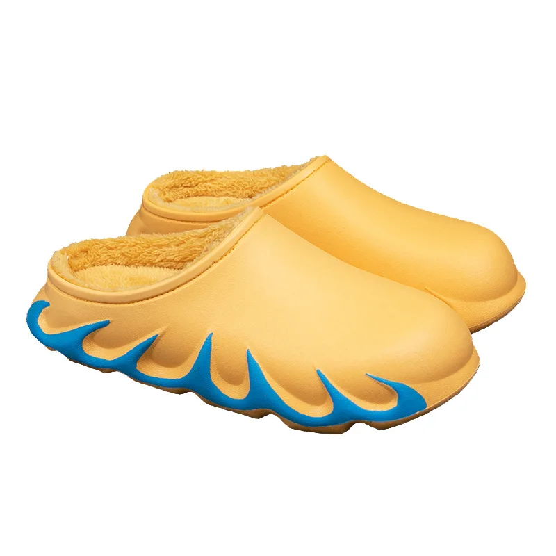 

Couples Waterproof Shoes Winter Warm Plush Anti-Slip Indoor Home Slippers Soft Sole Comfortable Shoes Women Men Footwear Female