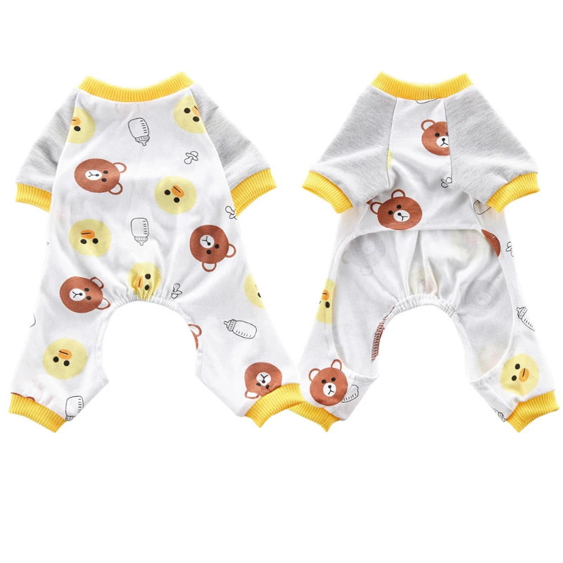 Cute Cat Clothes Pajamas Soft Vest T Shirt for Small Dogs Pet Clothes Clothing Cat Vest Jumpsuit Spring Autumn Outfit 35