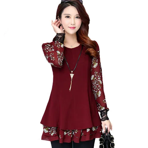 Новинка 2019 модные облегающие женские шифоновые блузки с принтом и оборками