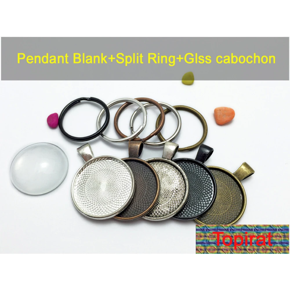10 шт. подвеска заготовка для ключей поднос 25 мм основание + кольцо стеклянный
