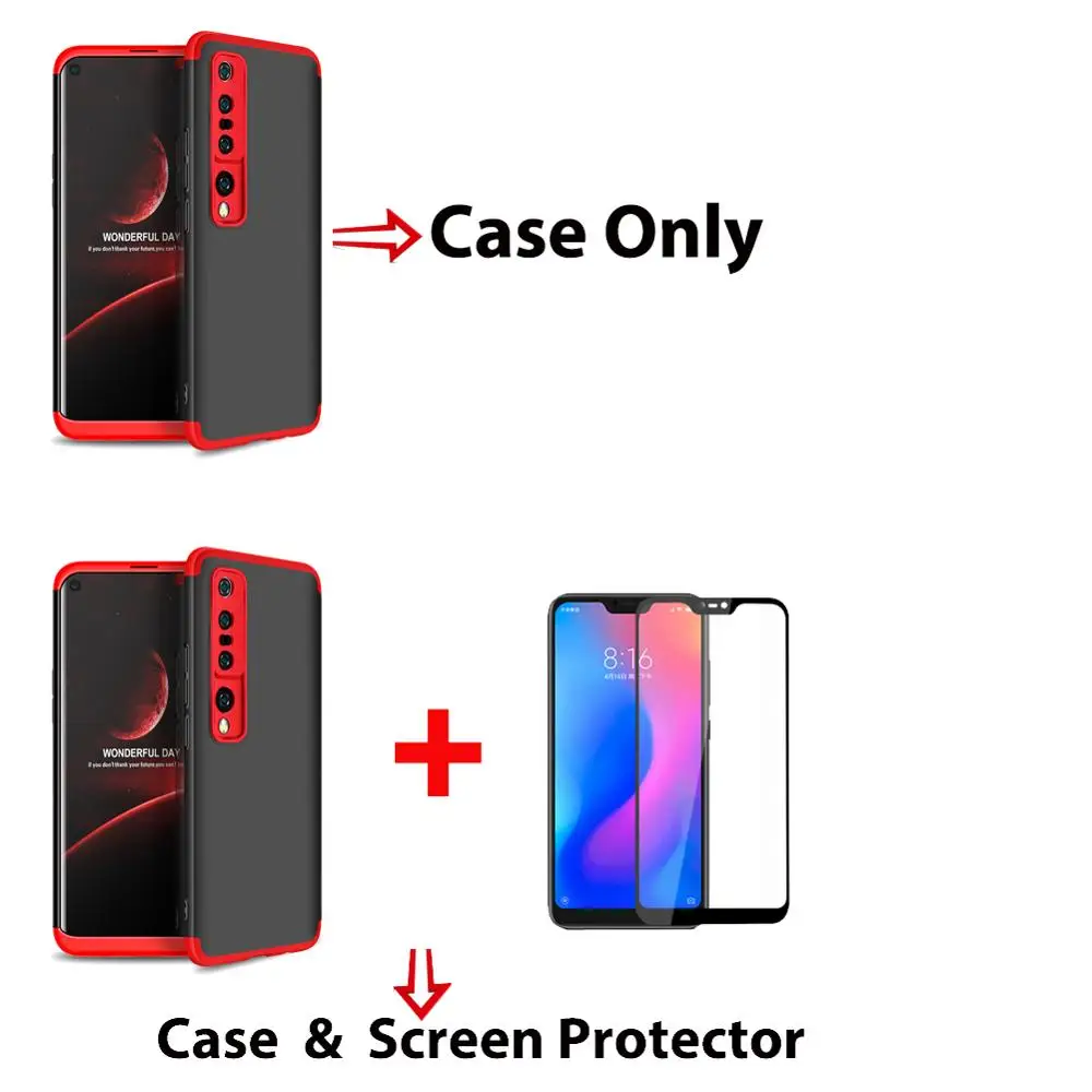 

Mi 10 10T mi10t mi10 Pro Case 3-in-1 360 Tempered Glass Camera Lens Protector Cover Case for Xiaomi Mi 10 mi 10t 10 t mi10t pro